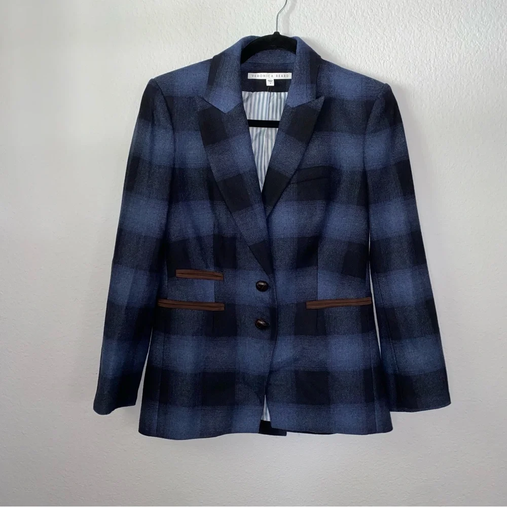 Veronica Beard #15A Hudson Plaid Dickey Blazer Jacket SZ 4 - Picture 4 of 14
